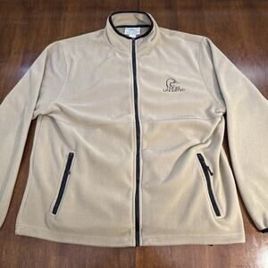 Ducks Unlimited Full‎ Zip Tan Fleece Jacket Pockets Men's Size Large
